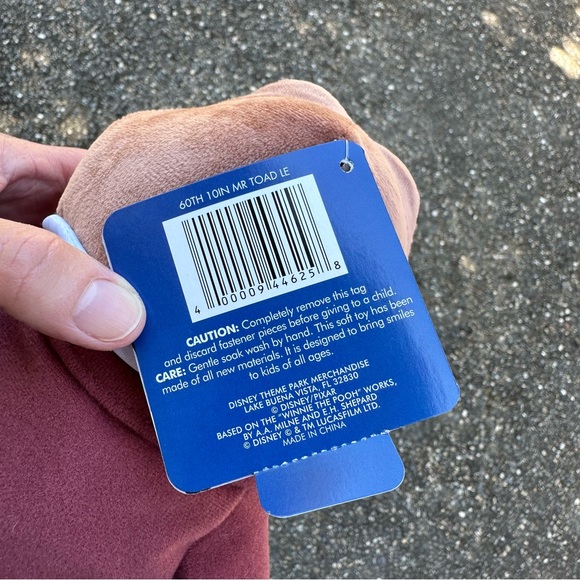 Disney Mr Toad Plush NWT 10" LE 5000 Rare HTF Stuffed Toy Animal Disneyland 60 - Picture 8 of 10